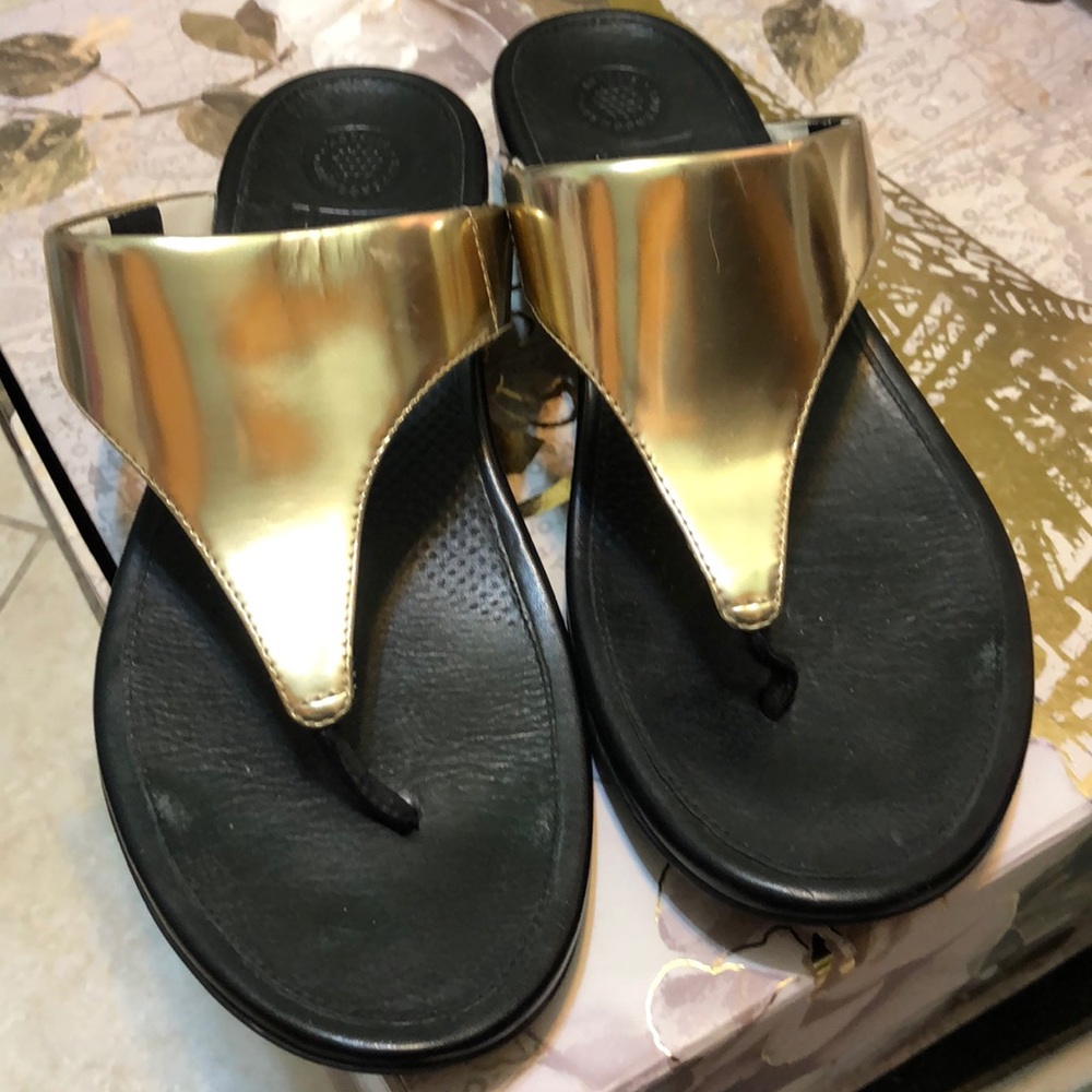 Gold & Black Fitflops